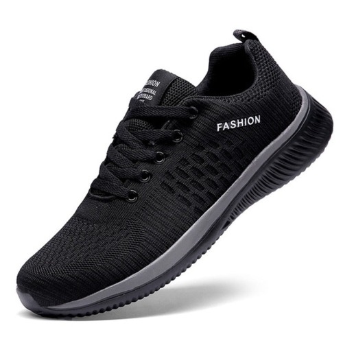 Men Lightweight Running Sneakers - Black / 11