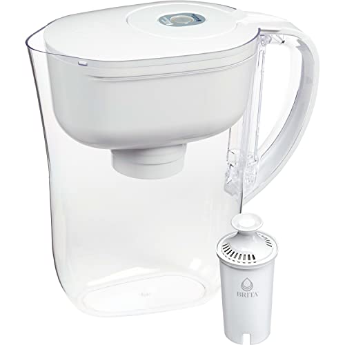 Brita Water Filter Pitcher for Tap and Drinking Water with 1 Standard Filter, Lasts 2 Months, 6-Cup Capacity, BPA Free, White - White - 6 Cup - Standard Filter - Water Pitcher