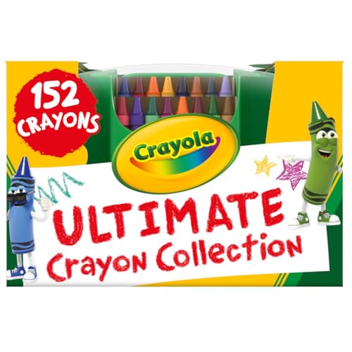 Crayola Ultimate Crayon Box Collection (152ct), Bulk Kids Crayon Caddy, Classic & Glitter Crayons for Classrooms, Gift for Kids - Coloring Set
