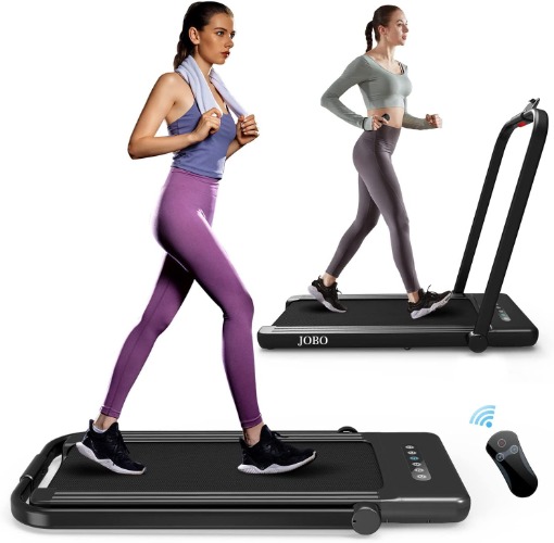2 in 1 Folding Treadmill, 2.3HP Under Desk Foldable Electric Treadmill, Installation-Free with APP Control, Remote Control, Bluetooth and Display, Walking Jogging for Home Use