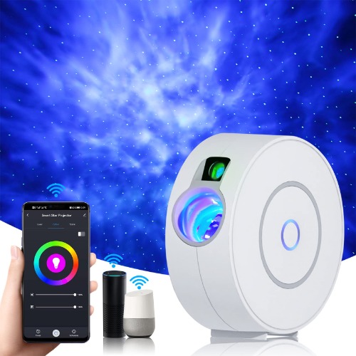 Star Projector-Galaxy Projector for Kids Bedroom Gaming Room Home Center, WiFi(2.4Ghz) Smart APP, 24H Timer, Mood Ambiance, Adjustable Brightness - Round
