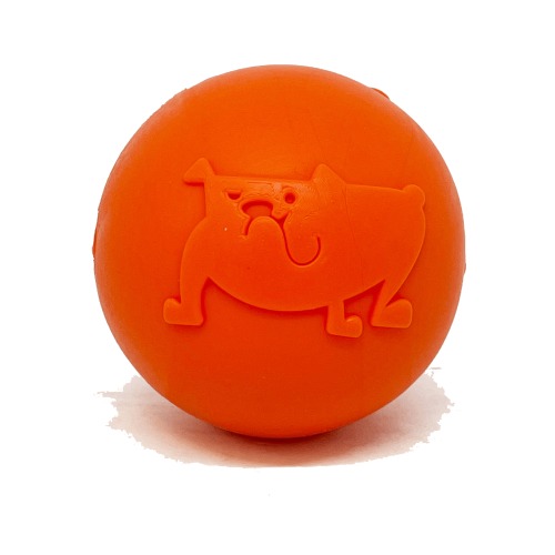 Smile Ball Ultra Durable Synthetic Rubber Chew Toy & Floating Retrieving Toy - Medium Smile Ball - Orange