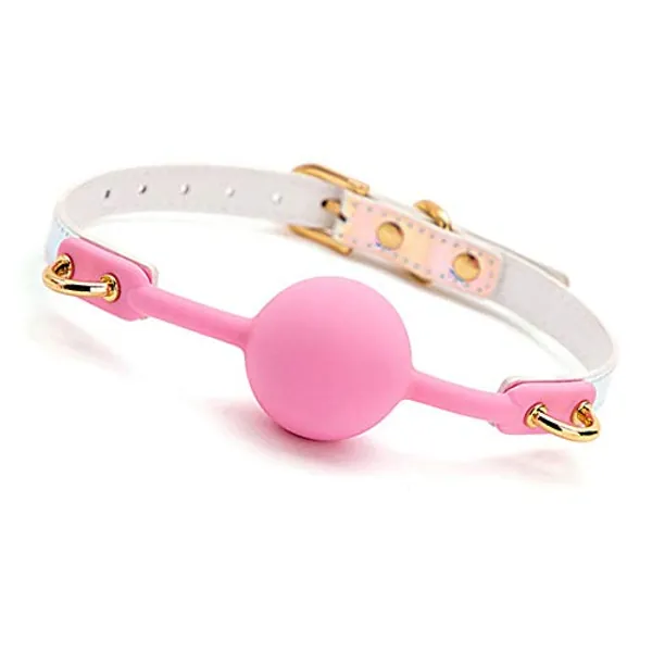 LKLKLKM Pink Adjustable Length Belt Silicone Open Breathable Mouth Ball Bedding Play Accessories Bed Entertainment Tools Suit for Couples Practice