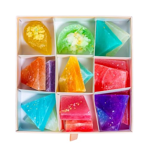 SILKY GEM - Treasure Box, Edible Crystal Candy, 16-18 Clusters, Multi Flavor, Kohakutou, Edible Gem, Vegan, Gluten Free, ASMR - Treasure Box - 16-18