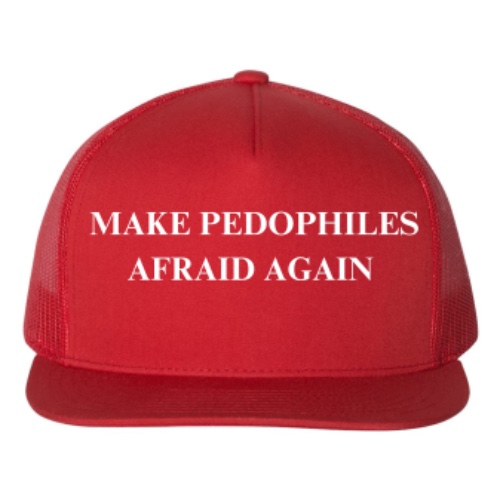 Make Pedos Afraid Again Snap Back Trucker Hat (YP Classics - Five-Panel Classic Trucker Cap - 6006) | Red