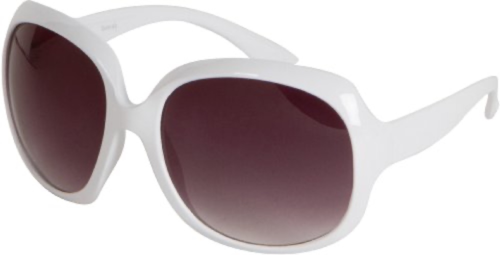 Sakkas Vintage Oversized Frame Fashion Sunglasses - White - Smoke Lens