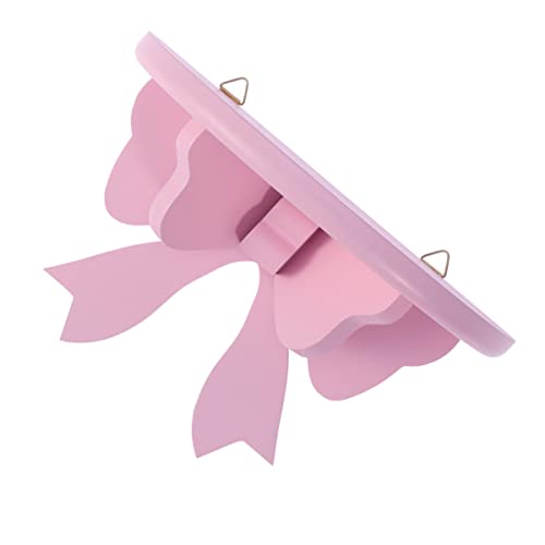 DOITOOL Wooden Floating Shelf Wall Mounted, Nordic Style Butterfly Semicircle Storage Shelf for Wall, Decoration Shelves for Bathroom, Bedroom, Kitchen, Living Room Display (Pink) - Pink