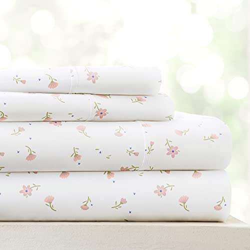 Linen Market 4 Piece Full Bedding Sheet Set (Pink Floral) - Sleep Better Than Ever with These Ultra-Soft & Cooling Bed Sheets for Your Full Size Bed - Deep Pocket Fits 16" Mattress - Soft Floral Pink - Full