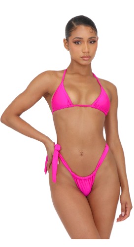 HALLE TRIANGLE TOP - HOT PINK | X-Small