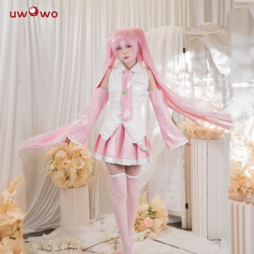 【In Stock】Uwowo V Singer Classic Sakura Pink Dress Cosplay Costume - 【In Stock】L