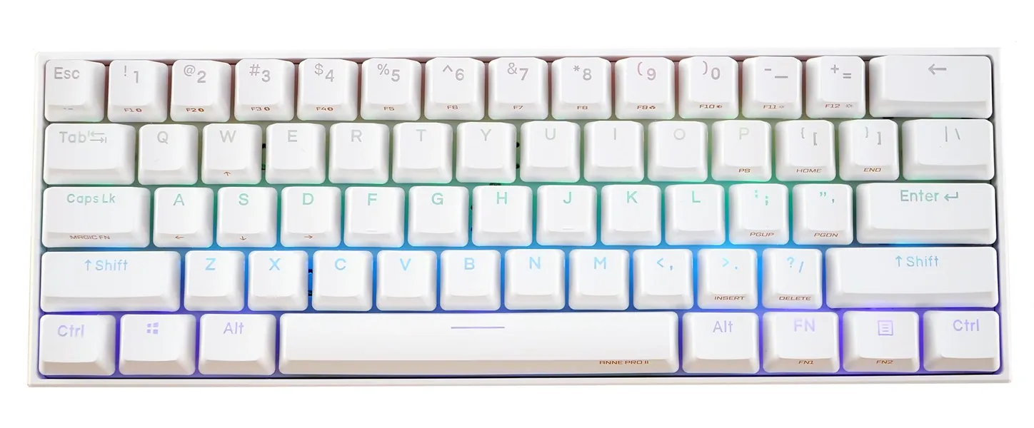 Obinslab Anne Pro 2 White 60% Bluetooth RGB Mechanical Keyboard