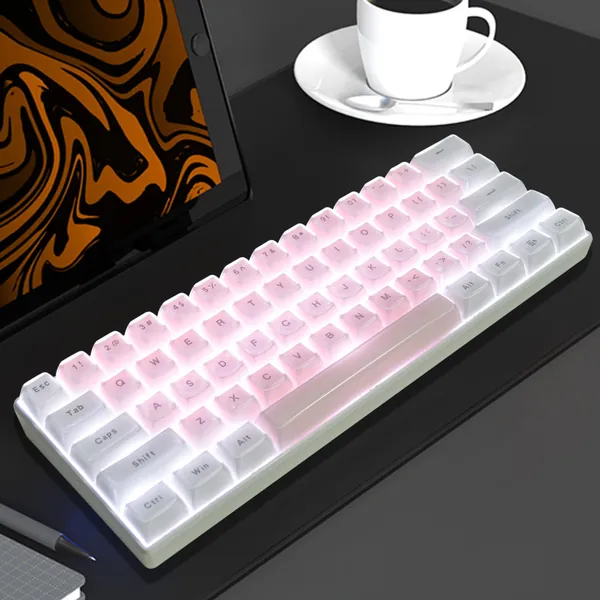 Pink Ice Crystal Keycaps Set, ABS OEM Profile Cute Jelly Round Keycap, 117Key, MX Switch Mechanical Girl Gamer Keycap