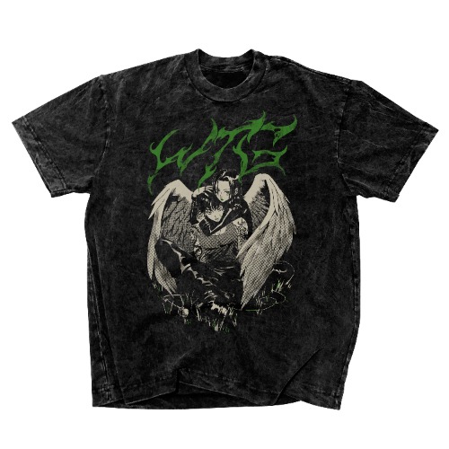 We Touch Grass Fallen Angels Acid Wash Tee (PICK UP AT EVENT ONLY) - medium