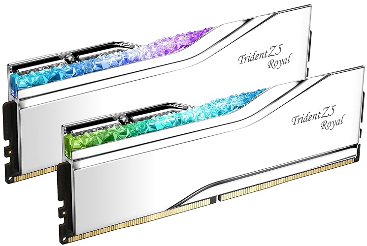 G.SKILL Trident Z5 Royal Series (Intel XMP 3.0) DDR5 RAM 64GB (2x32GB) 6400MT/s CL32-39-39-102 1.40V Desktop Computer Memory UDIMM - Silver (F5-6400J3239G32GX2-TR5S)