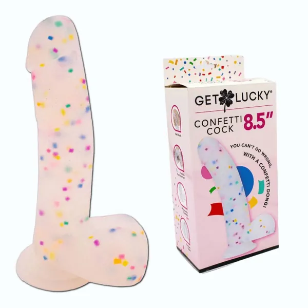 Get Lucky Confetti Cock 8.5 Silicone Dildo