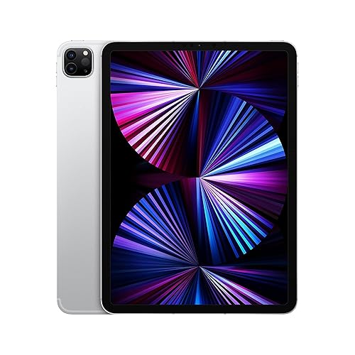 2021 Apple 11-inch iPad Pro (Wi-Fi + Cellular, 128GB) - Silver (Renewed) - 128GB - WiFi + Cellular - Silver