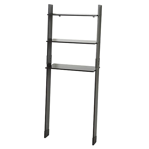 Zenna Home Leaning Wood Ladder-Style Bathroom Spacesaver Storage Shelves, Espresso - Spacesaver - Espresso