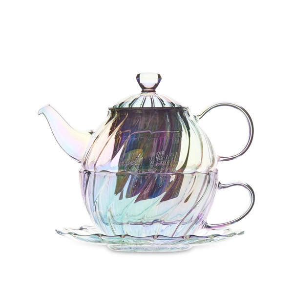 Twisted Rib Glass Tea For One