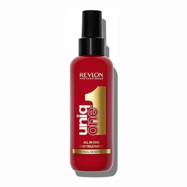 REVLON PROFESSIONAL UniqOne Protector Térmico Pelo, Tratamiento Hidratante para Cabello en Spray sin Aclarado, Fragancia Classic - 150 ml