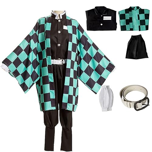 Rarashik Kamado Tanjirou Cosplay Costume Mens Kimono Outfit Halloween costume - Large - Tanjirou