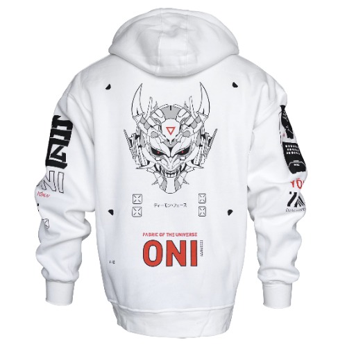 Fabric of the Universe Premium Techwear Graphic Fashion Cyberpunk Hoodie - White Oni Rd Large