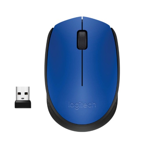 Logitech M170 Wireless Mouse, 2.4 GHz with USB Mini Receiver, Optical Tracking, 12-Months Battery Life, Ambidextrous PC/Mac/Laptop - Blue