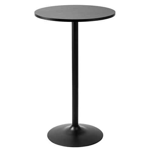 Pearington Round Cocktail Bistro High Table with Black Top and Base, 1-Pack - Black 1-Pack