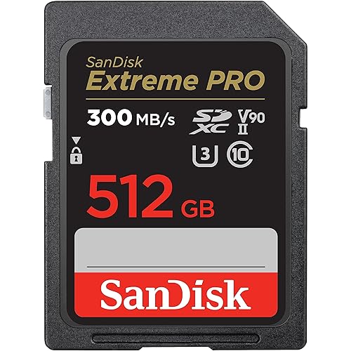 SanDisk 512GB Extreme PRO SDXC UHS-II Memory Card - C10, U3, V90, 8K, 4K, Full HD Video, SD Card - SDSDXDK-512G-GN4IN - Card Only - 512GB