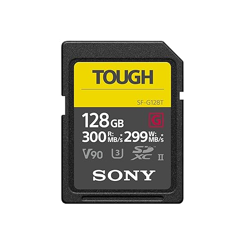 Sony TOUGH-G series SDXC UHS-II Card 128GB, V90, CL10, U3, Max R300MB/S, W299MB/S (SF-G128T/T1) - 128GB - Card