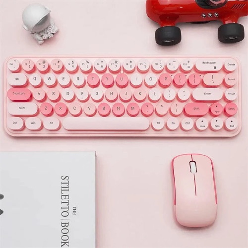 Pastel Candy Keyboard & Mouse Set - Pink Cherry