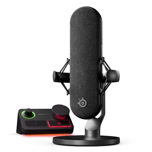SteelSeries Alias Pro Kit — XLR Mic + Stream Mixer — 3x Bigger Capsule for Gaming, Streaming and Podcasting — USB/XLR Interface — Sonar Audio Software — Custom Controls — RGB — Single or Dual PC - Alias Pro XLR Mic + Stream Mixer