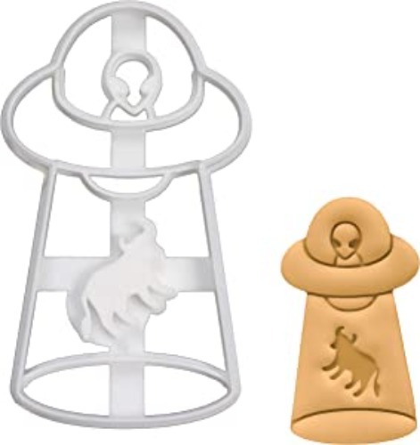 UFO Cow Abduction cookie cutter, 1 piece - Bakerlogy