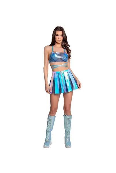 Vinyl Trapezoid Top (Top Only) - Rave Crop Top - Women's Rave Clothing - EDM Festival Outfit - Rave outfit - Festival Top