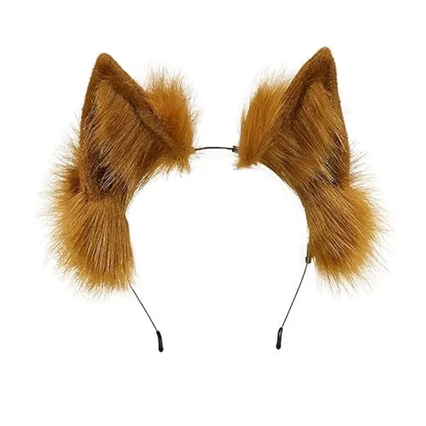 Faylay Wolf/Fox/Cat Ear Cosplay Headwear Girl Accessories Handmade Hairband Furry Ear Faux Fur Headband - SJ-5 Blue