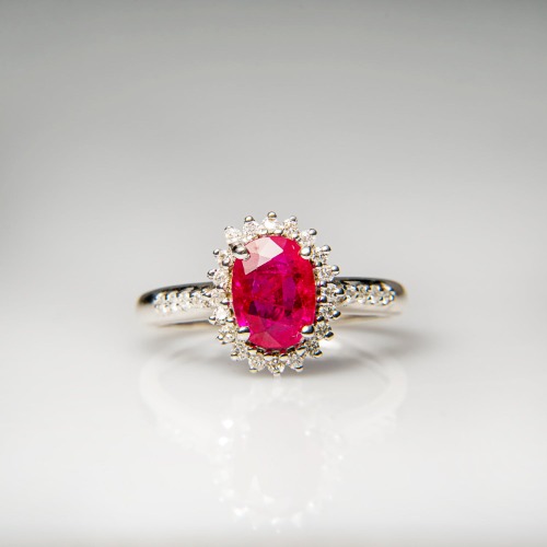 14k White Gold Ruby (1.6ct.) Ring
