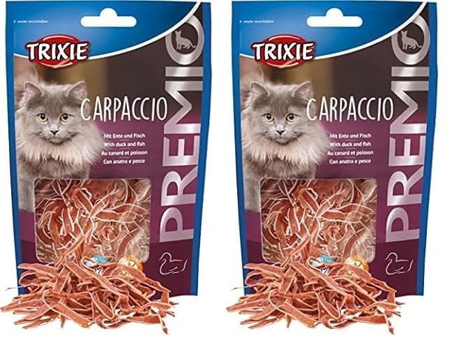 TRIXIE glutenfreies, zuckerfreies und proteinreiches Katzenleckerli Premio Carpaccio, 20 g- 42707 (Packung mit 2) - 20 g (2er Pack)