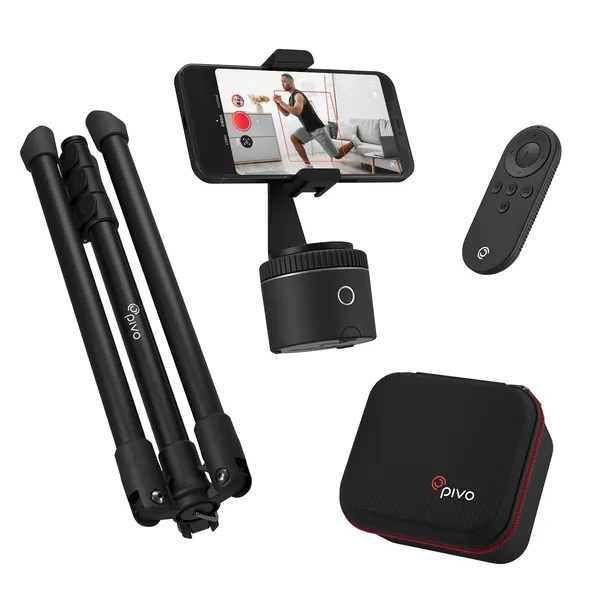 Pivo Pod Active Standard Pack (Pod Silver) - Fast Auto Tracking Complete Set Powered by AI - Tripod, Mount & Case Included - Active Lifestyle Outdoors Sports & Horse Riding