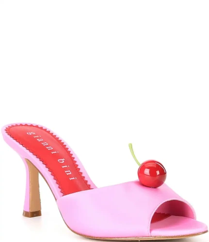 Gianni Bini Parris Cherry Satin Dress Sandals