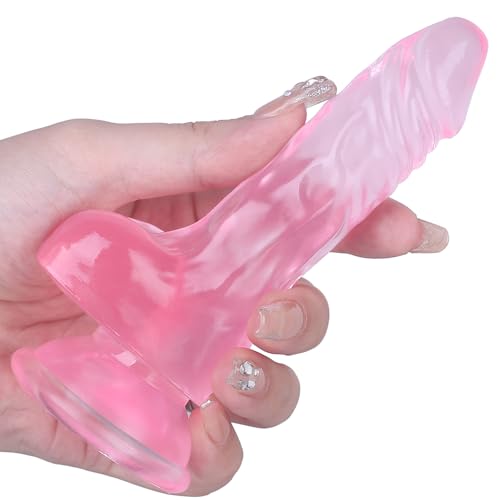 5.2 Inch Soft Anal Dildo with Powerful Strong Suction Cup, Small Anal Plug Dildos for Beginner, G-Spot Stimulation & Anal Training, Butt Plug Toys for Women & Men, Anal Trainer Sex Games (Pink) - Pink 5.2''