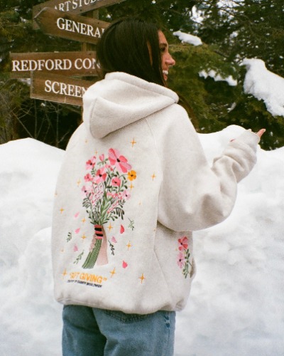 "Gift Giving" Oversized Lux Hoodie in Heather Gray | Small
