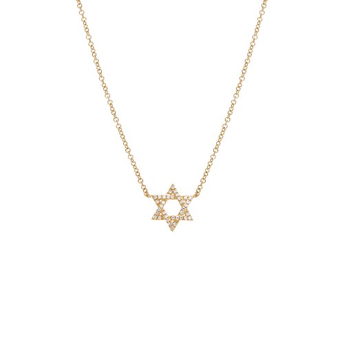 Diamond Pavé Star Of David Necklace 14K - 14K Gold