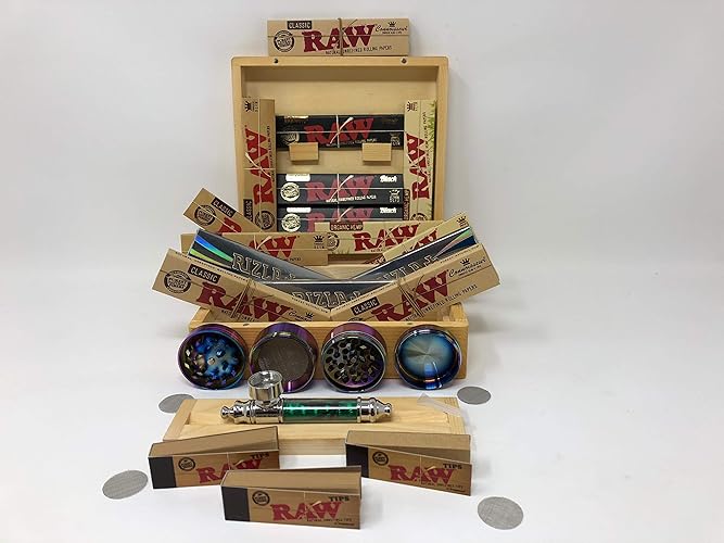 Raw Rizla Connoisseur Natura Classic Organic Black Combi Roach Filter Tips Rolling Box And Paper Gift Set For Fathers Day Christmas Birthdays (Raw 1) - Raw 1