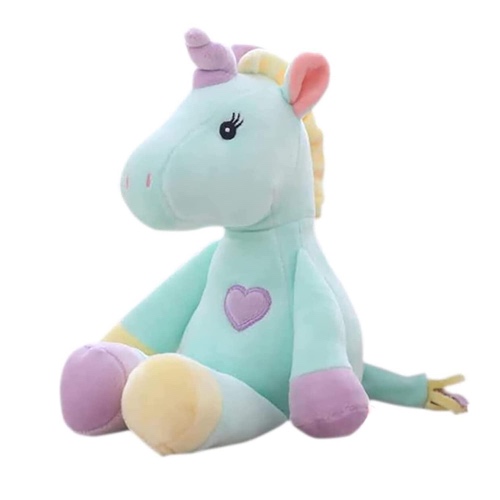 Georgie Porgy Children Plush Unicorn Velvet Cuddly Toy Animal Teddy Soft Toy (13'' Green) - 13'' Plush Unicorn - Green