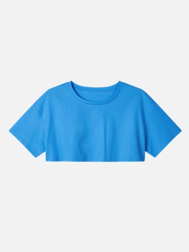 Ultralight Premium Cotton Super Crop Tee - Cobalt Blue / XL