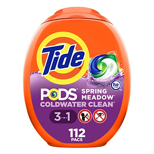 Tide PODS Liquid Laundry Detergent pacs, Spring Meadow Scent, 112 count - Spring Meadow - 112 count (Pack of 1)
