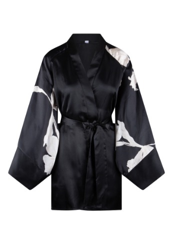 Kimono Lingadore Exclusives Musta kukkakuviolla | XL