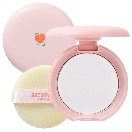 SKINFOOD Peach Cotton Pore Blur Pact - Sebum Control Pack with Silky Texture - Long Lasting Makeup Fixing - Pore Primer with Mineral Powder for Oily Skin - Pore Quick Minimizer (4g) - 