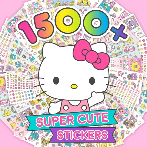 Sanrio Hello Kitty and Friends 1500+ Super Cute Kawaii Stickers, Hello Kitty Chococat My Melody Keroppi Badtz-Maru Pompompurin, Cute Gifts for Kids Teens Girls Adults - Hello Kitty