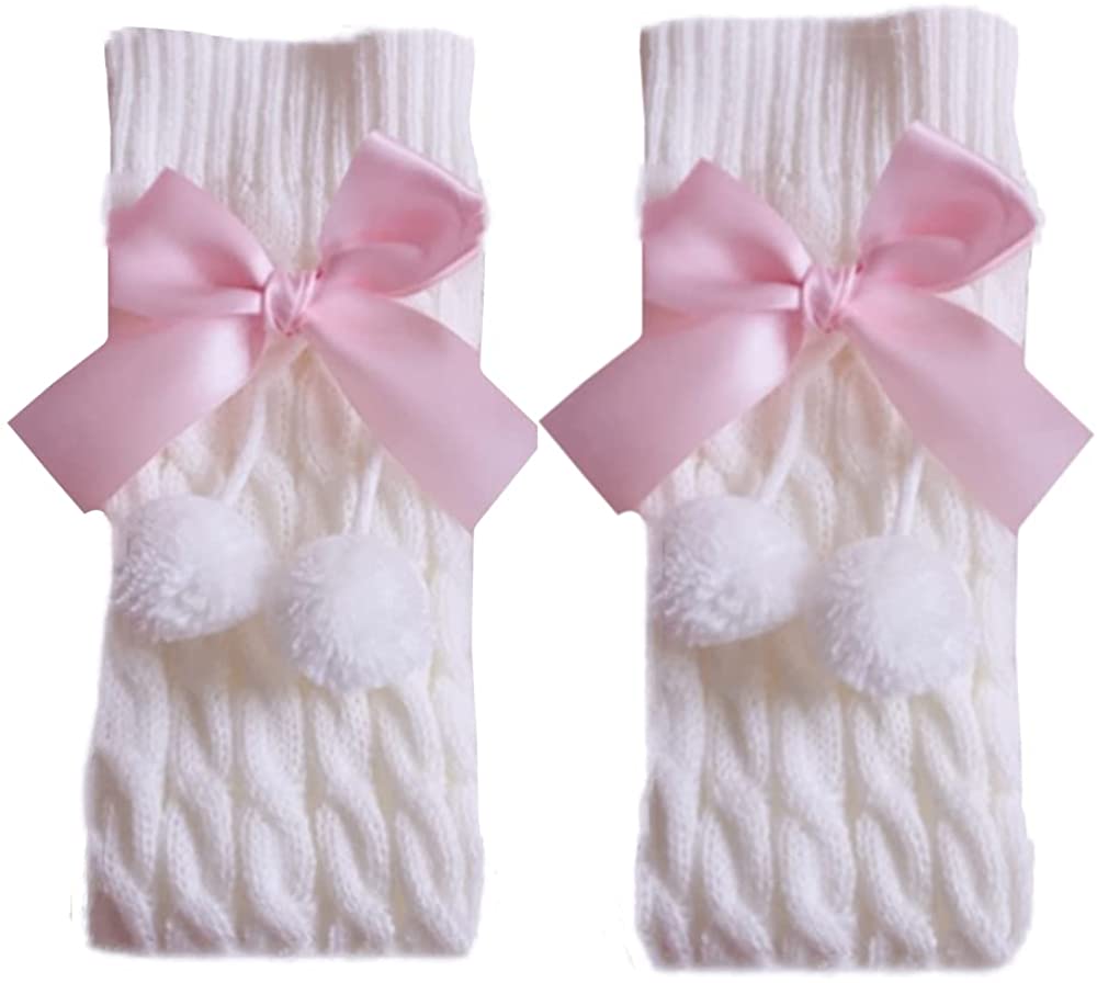 Women Girls Leg Warmer Socks Japanese Students Kawaii Crochet Lolita Socks Knitted Cosplay Cartoon Warm Thigh High Socks - White2