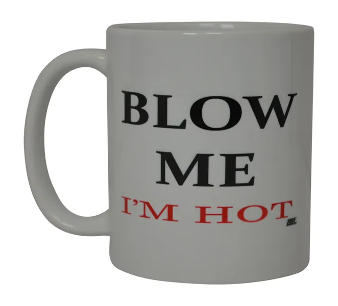 Best Funny Coffee Mug Blow Me I'M Hot Sarcastic Novelty Cup Joke Great Gag Gift Idea For Men Women Office Work Adult Humor Employee Boss Coworkers